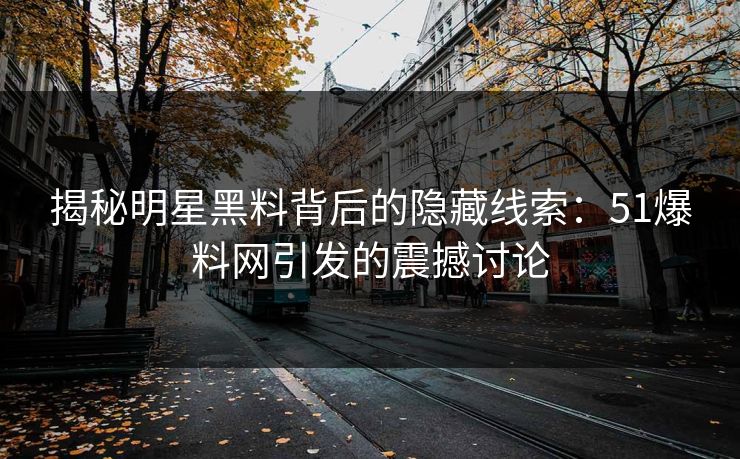 揭秘明星黑料背后的隐藏线索：51爆料网引发的震撼讨论