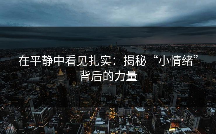 在平静中看见扎实：揭秘“小情绪”背后的力量