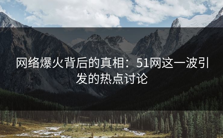 网络爆火背后的真相：51网这一波引发的热点讨论